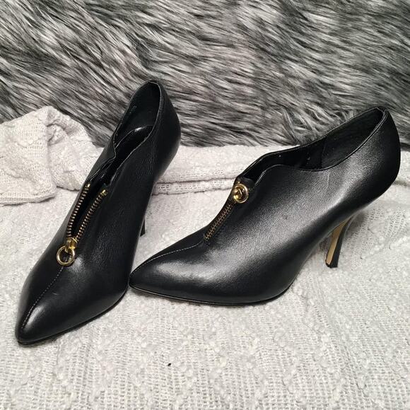 Beverly Feldman All Leather Pointed Toe Booties 7M - Picture 1 of 6